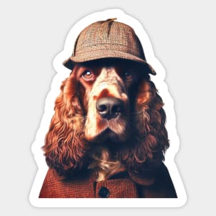 Detective Cocker Spaniel Dog Sticker